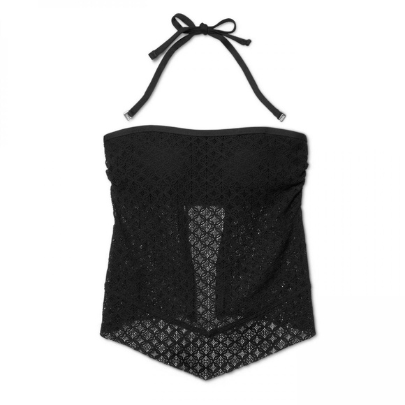 Kona Sol Swim Nwt Kona Sol Crochet Bandeau Tankini Top Xl Black